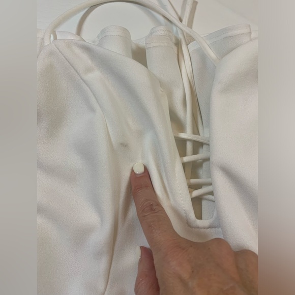 NWT Blue Blush white ruffled mini dress lined small (bin J) - Picture 7 of 16